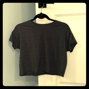 Lululemon grey short sleeved cropped tee